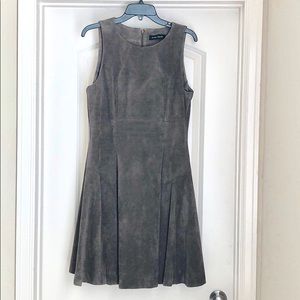 Faux Suede Fit and Flare Dress